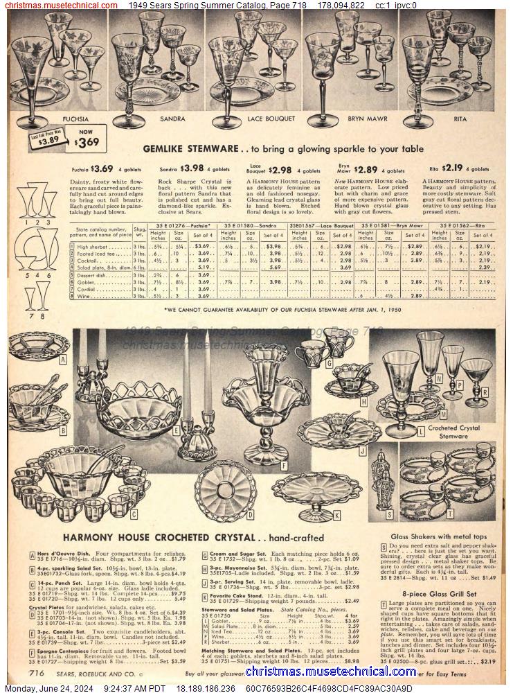 1949 Sears Spring Summer Catalog, Page 718
