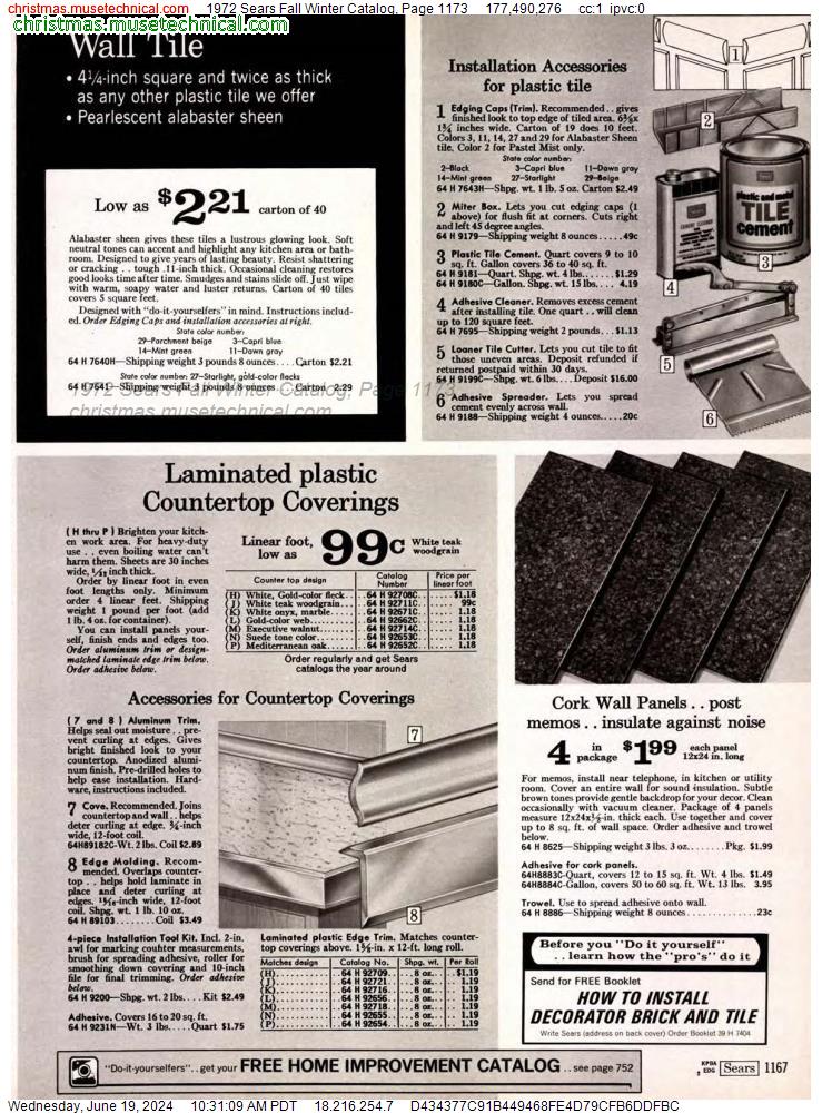 1972 Sears Fall Winter Catalog, Page 1173