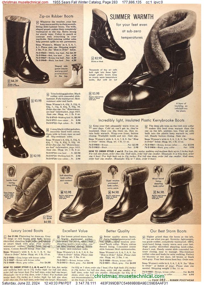 1955 Sears Fall Winter Catalog, Page 283