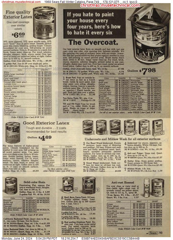 1968 Sears Fall Winter Catalog, Page 749