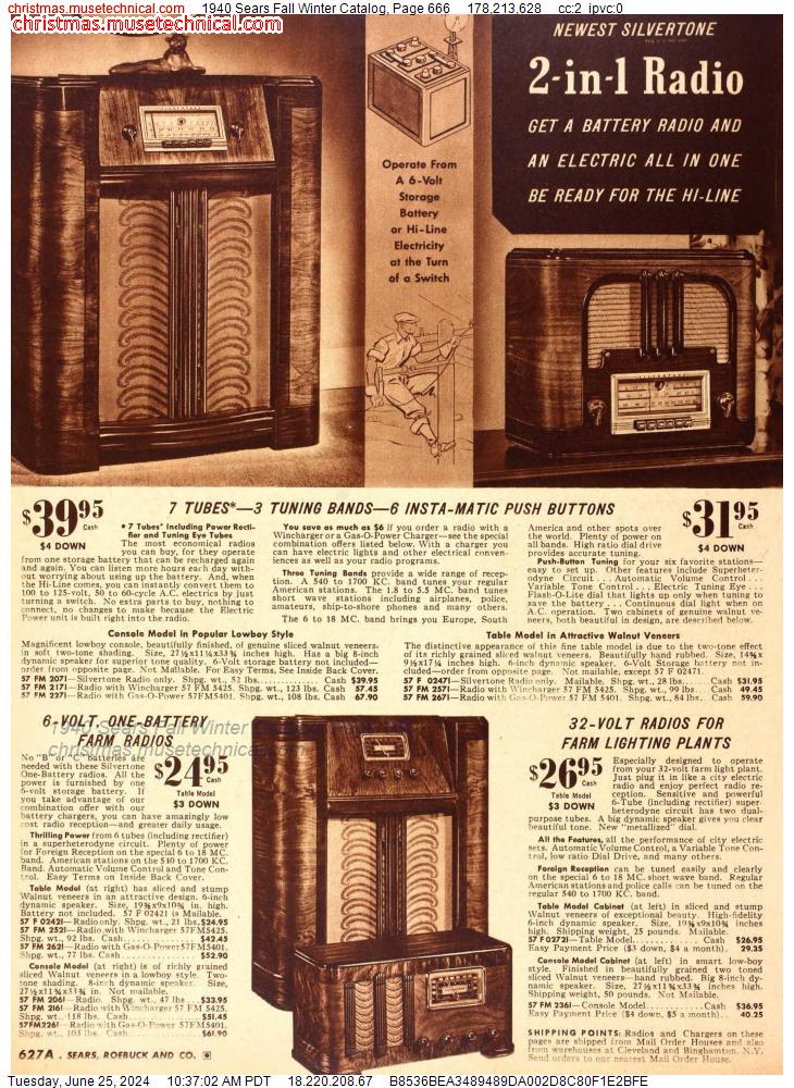 1940 Sears Fall Winter Catalog, Page 666