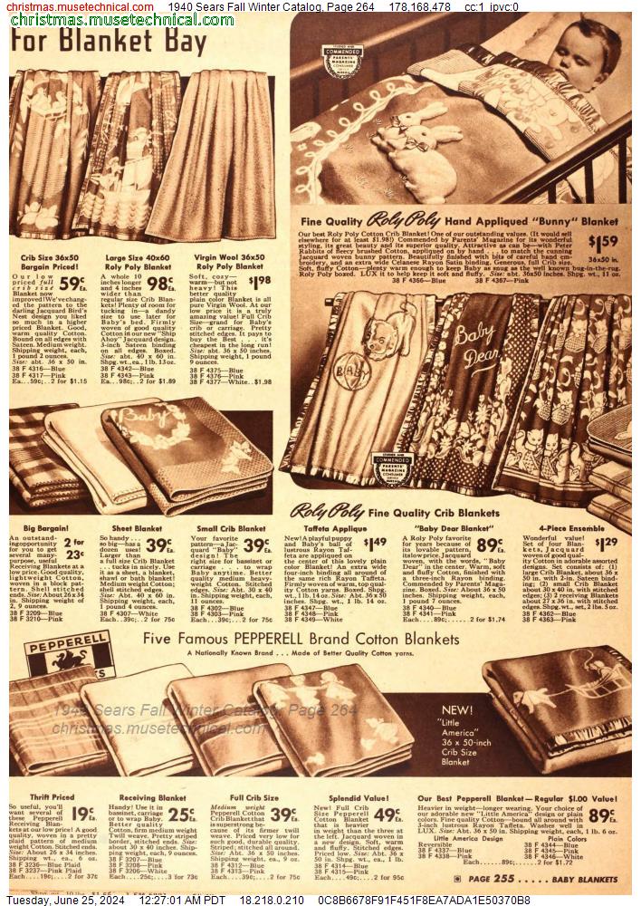 1940 Sears Fall Winter Catalog, Page 264
