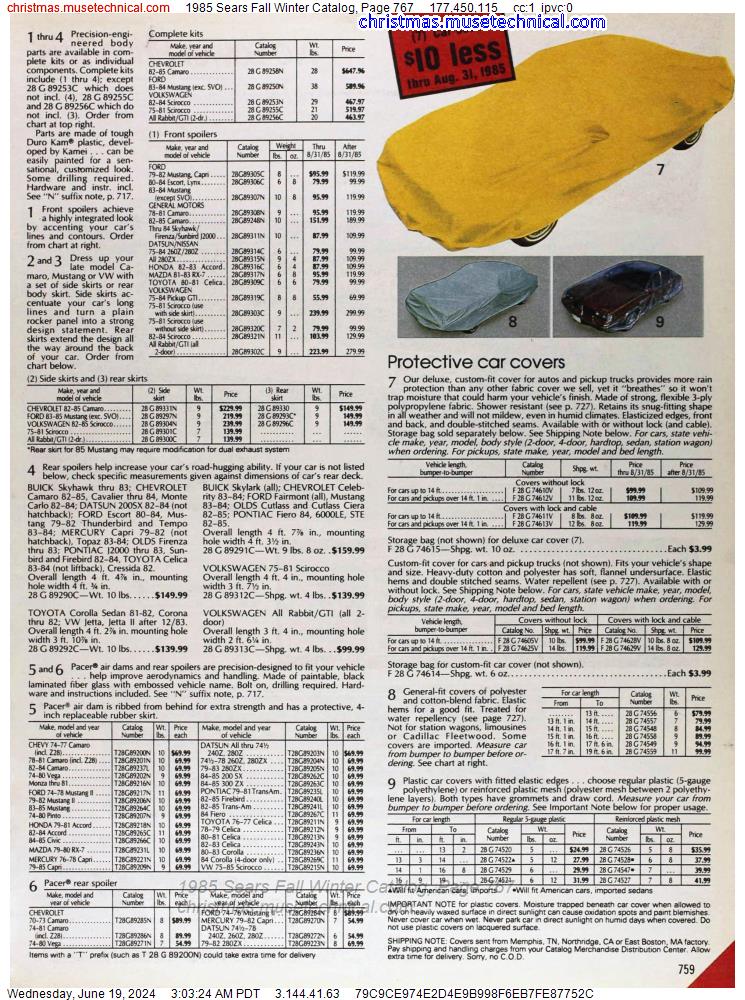 1985 Sears Fall Winter Catalog, Page 767