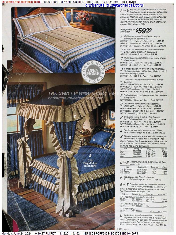 1986 Sears Fall Winter Catalog, Page 1386