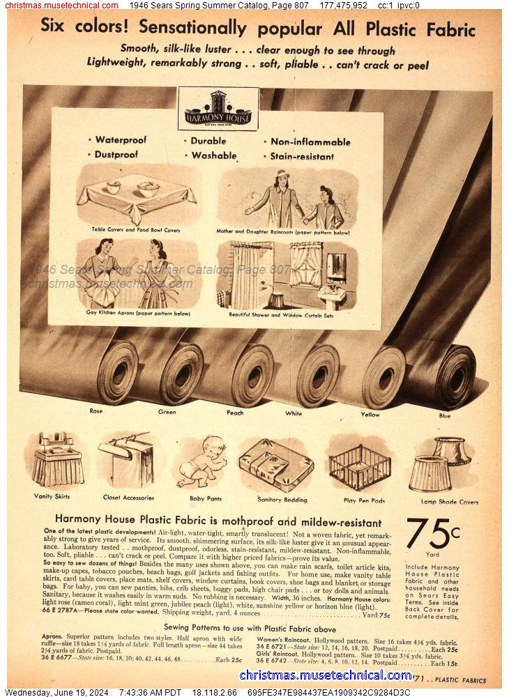 1946 Sears Spring Summer Catalog, Page 807