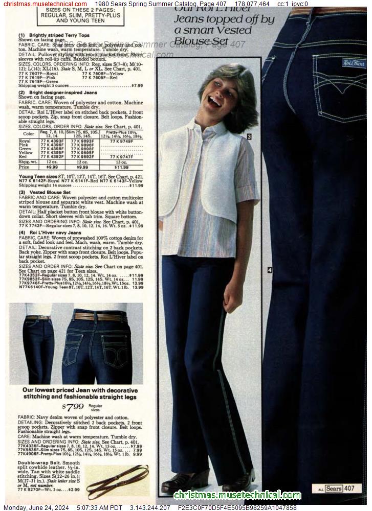 1980 Sears Spring Summer Catalog, Page 407