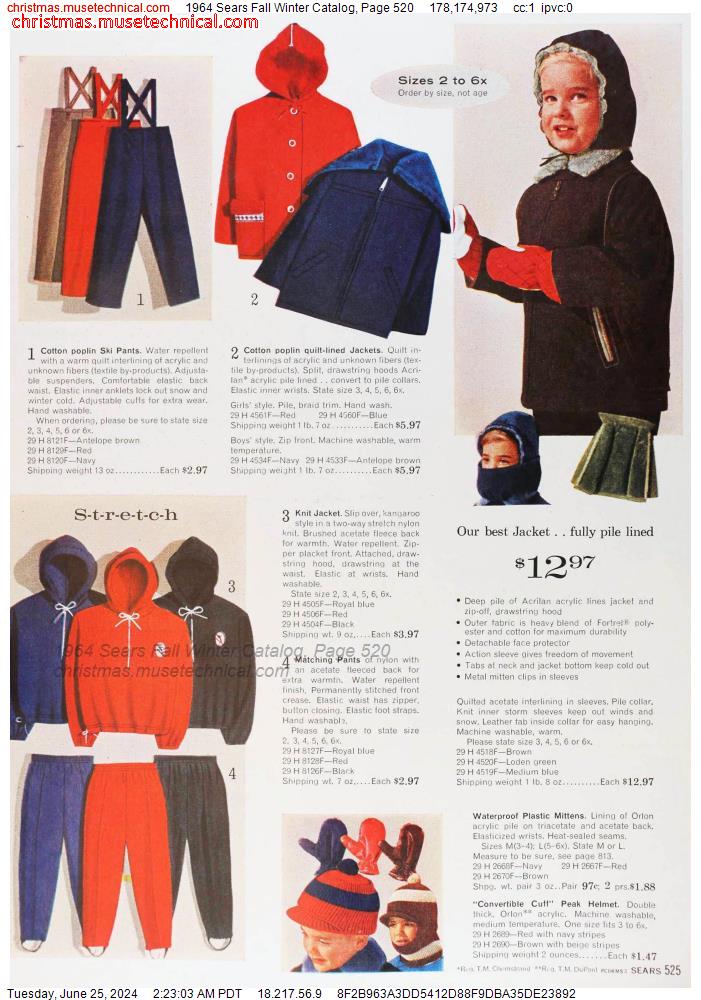 1964 Sears Fall Winter Catalog, Page 520