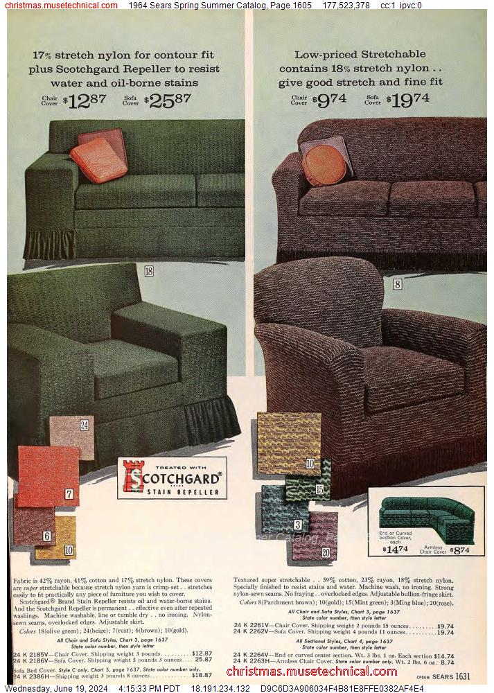 1964 Sears Spring Summer Catalog, Page 1605