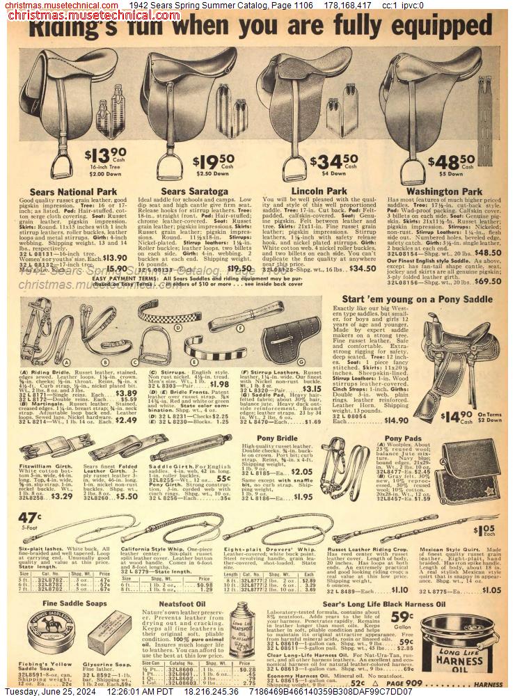1942 Sears Spring Summer Catalog, Page 1106