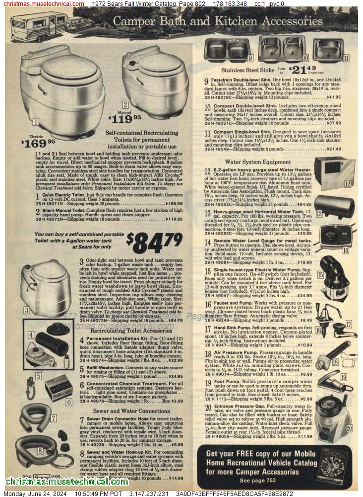 1972 Sears Fall Winter Catalog, Page 802