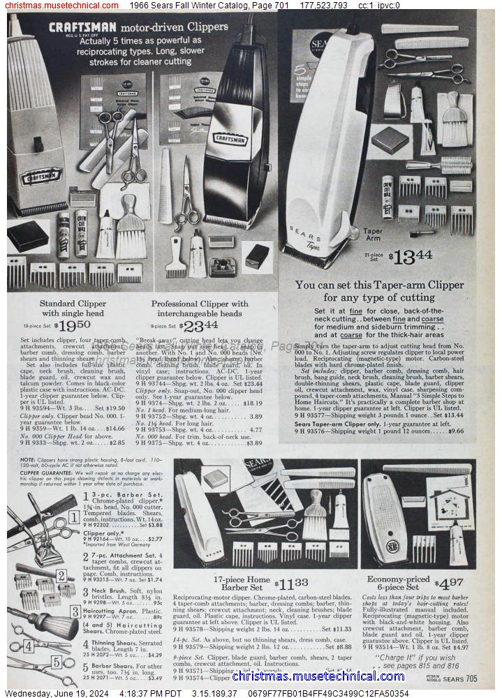 1966 Sears Fall Winter Catalog, Page 701