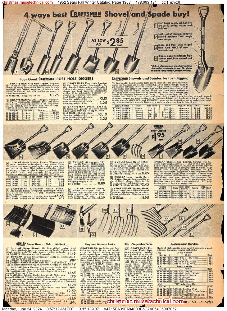 1952 Sears Fall Winter Catalog, Page 1363