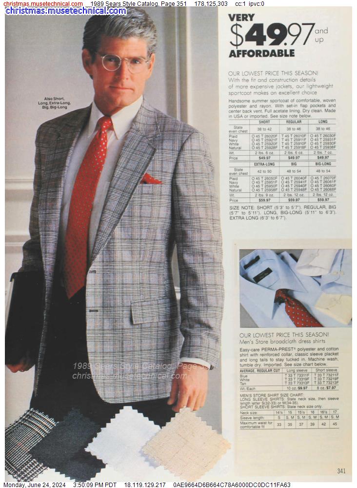 1989 Sears Style Catalog, Page 351