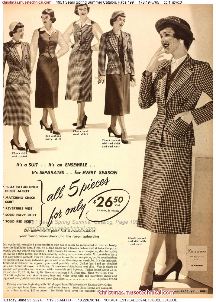 1951 Sears Spring Summer Catalog, Page 199