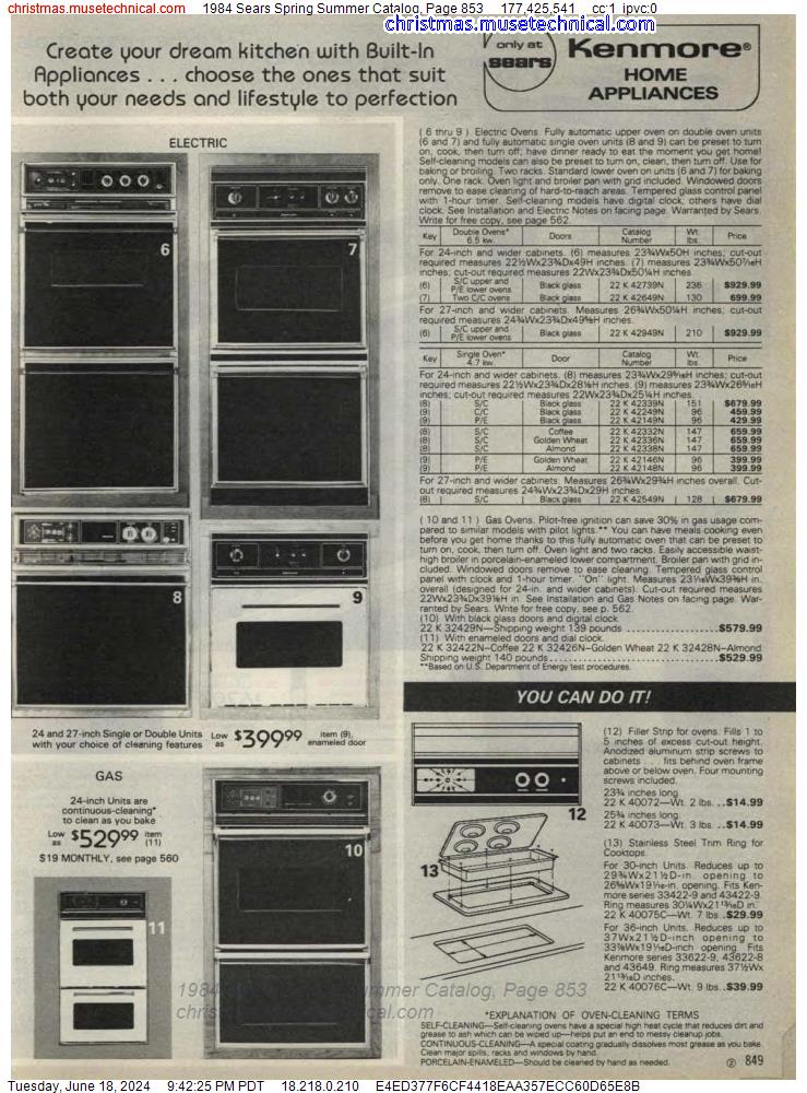 1984 Sears Spring Summer Catalog, Page 853