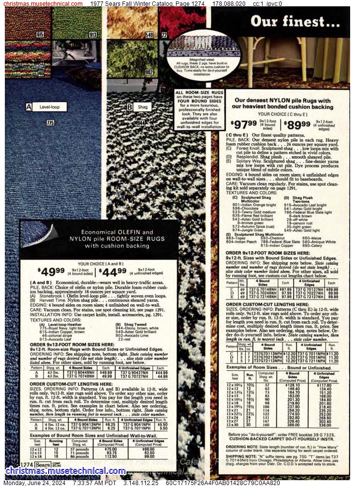 1977 Sears Fall Winter Catalog, Page 1274
