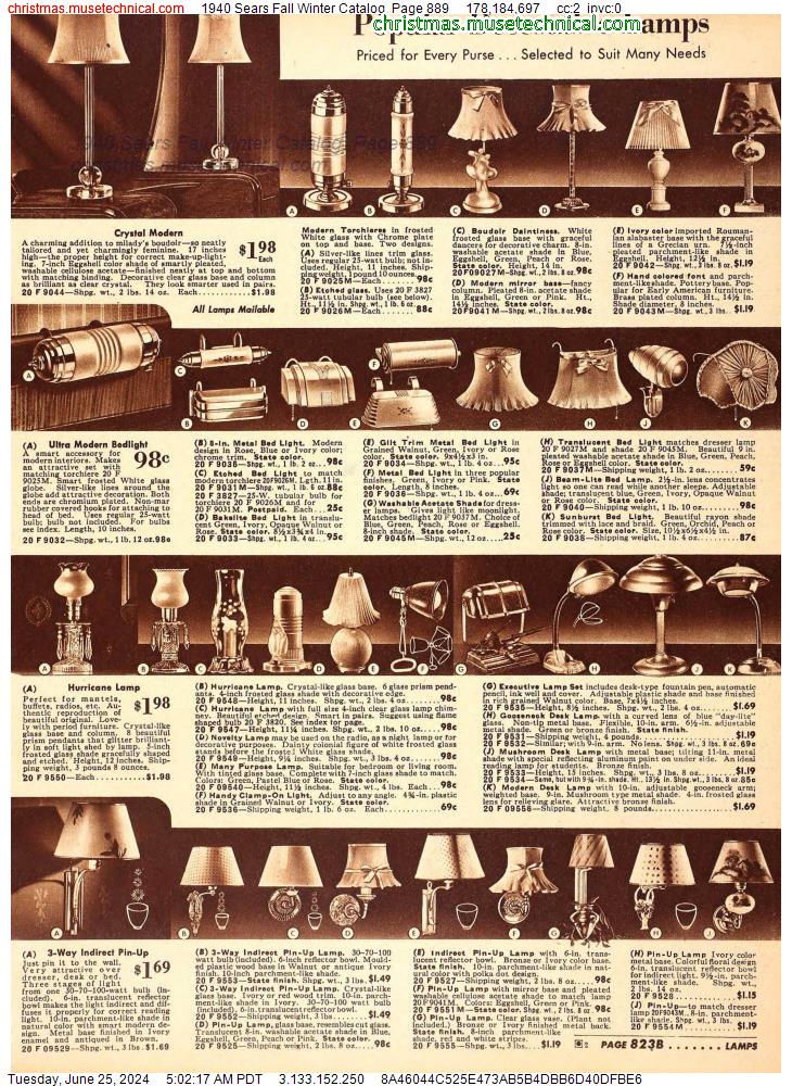 1940 Sears Fall Winter Catalog, Page 889