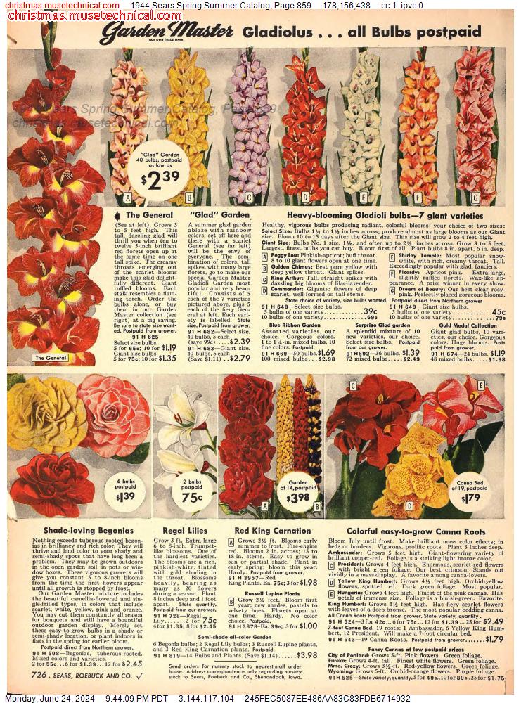 1944 Sears Spring Summer Catalog, Page 859