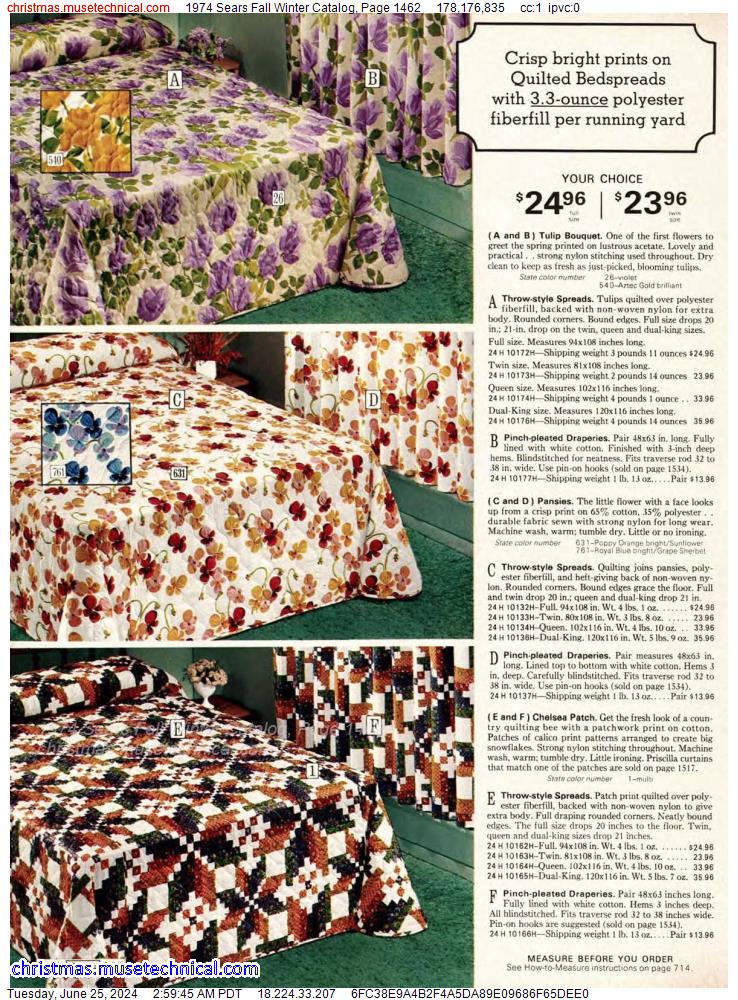 1974 Sears Fall Winter Catalog, Page 1462