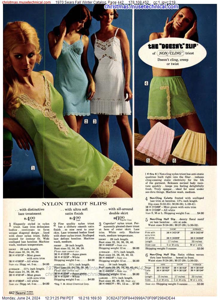 1970 Sears Fall Winter Catalog, Page 442