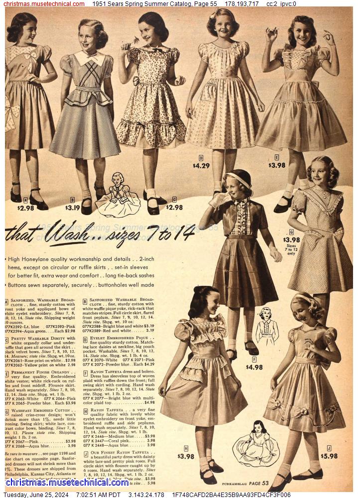 1951 Sears Spring Summer Catalog, Page 55