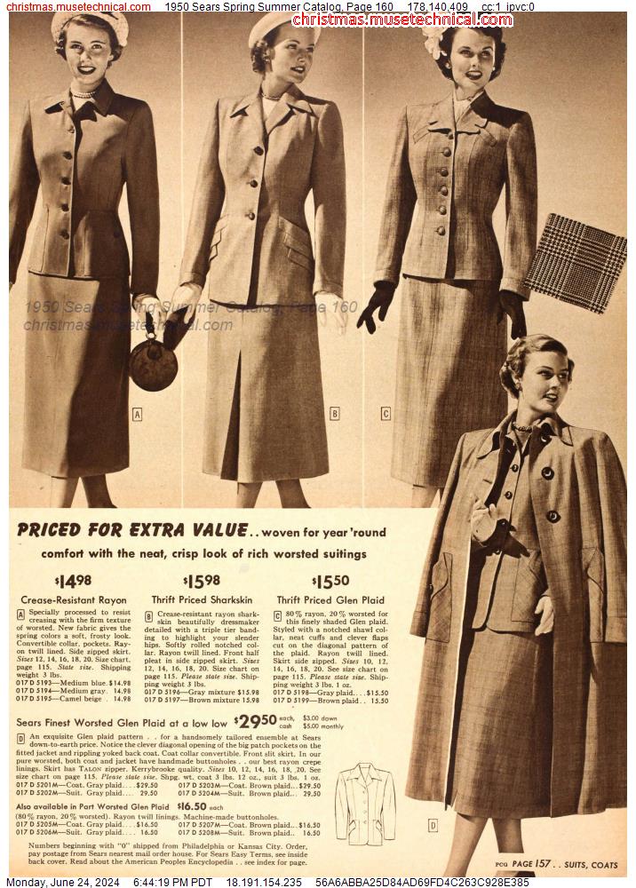 1950 Sears Spring Summer Catalog, Page 160