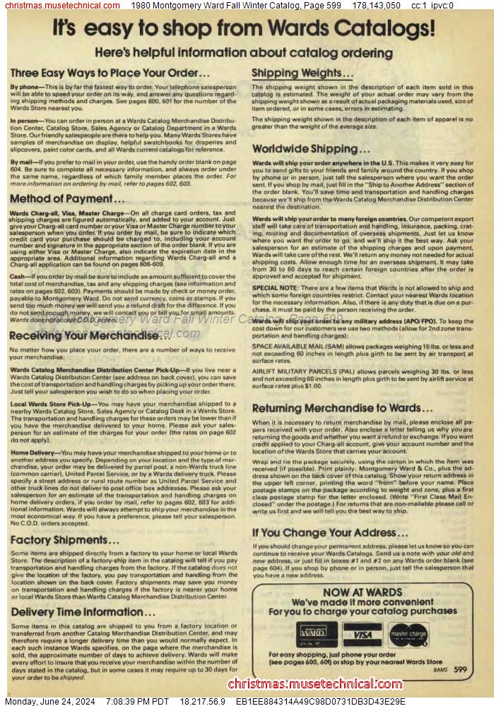 1980 Montgomery Ward Fall Winter Catalog, Page 599