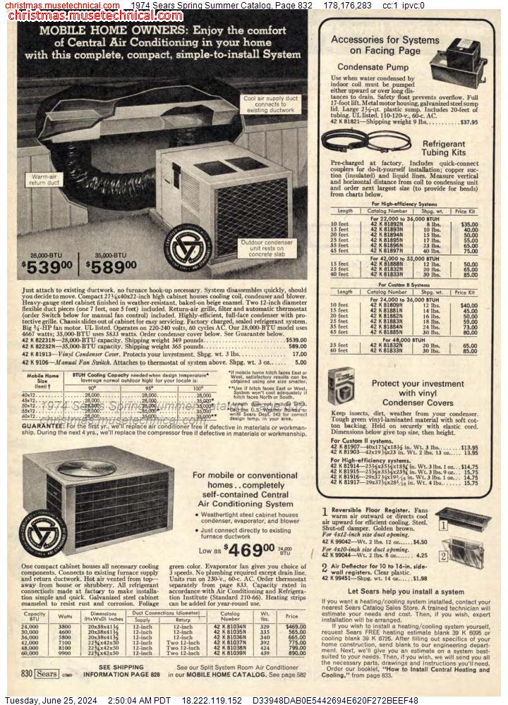 1974 Sears Spring Summer Catalog, Page 832