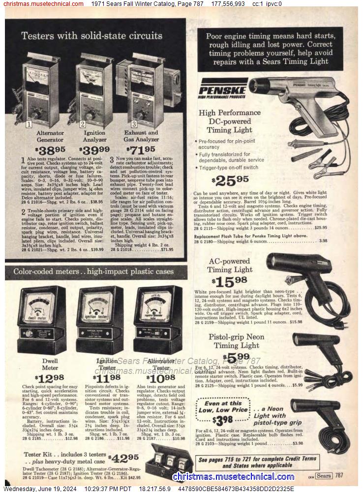 1971 Sears Fall Winter Catalog, Page 787