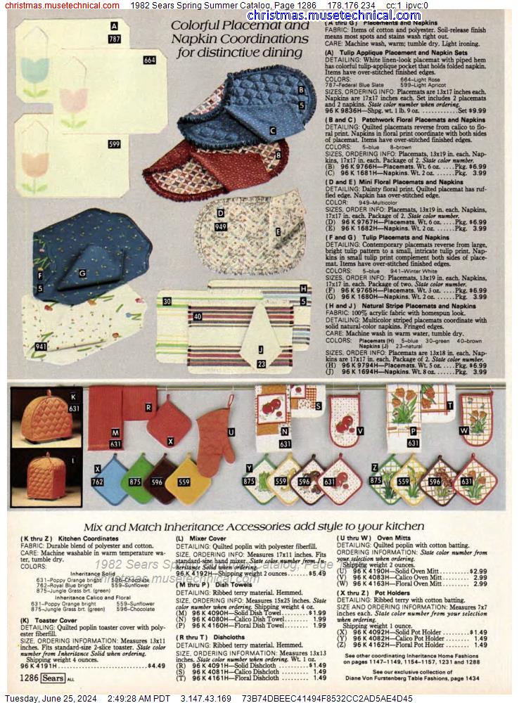 1982 Sears Spring Summer Catalog, Page 1286