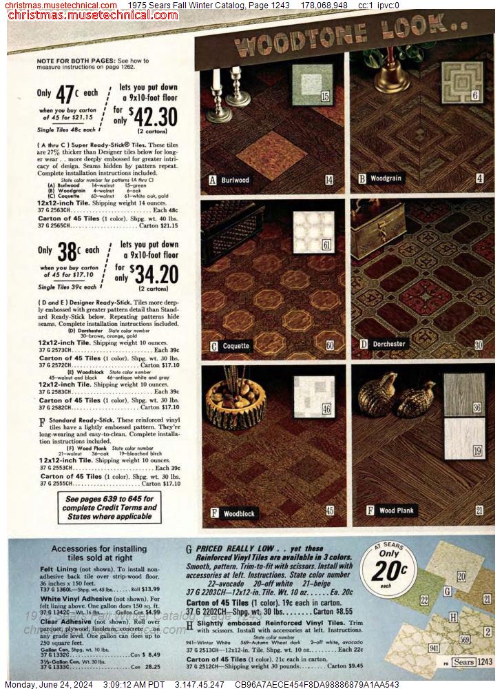 1975 Sears Fall Winter Catalog, Page 1243