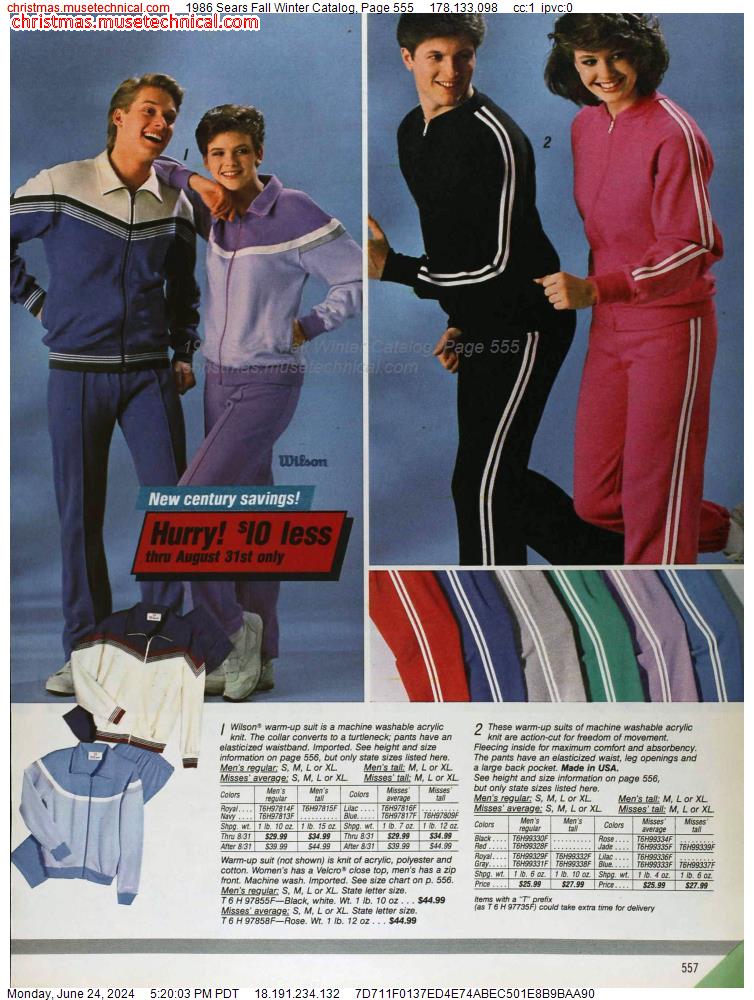 1986 Sears Fall Winter Catalog, Page 555