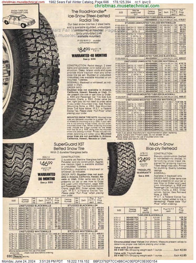 1982 Sears Fall Winter Catalog, Page 686