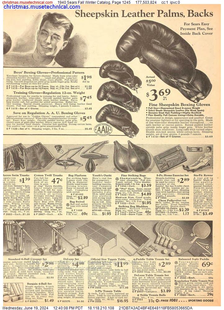 1940 Sears Fall Winter Catalog, Page 1245