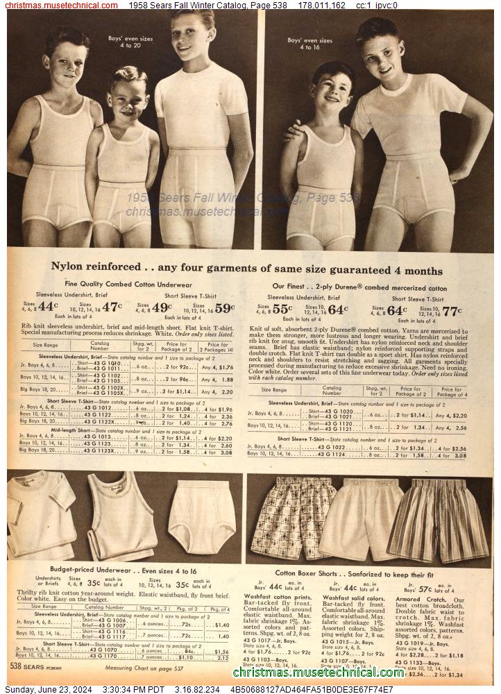 1958 Sears Fall Winter Catalog, Page 538