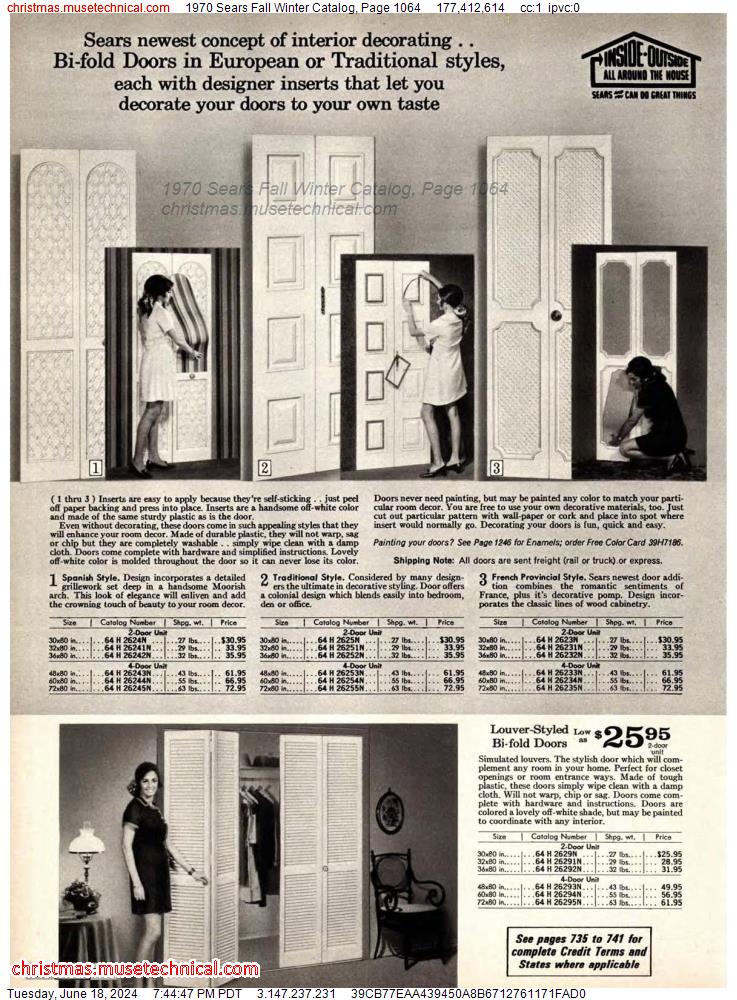 1970 Sears Fall Winter Catalog, Page 1064