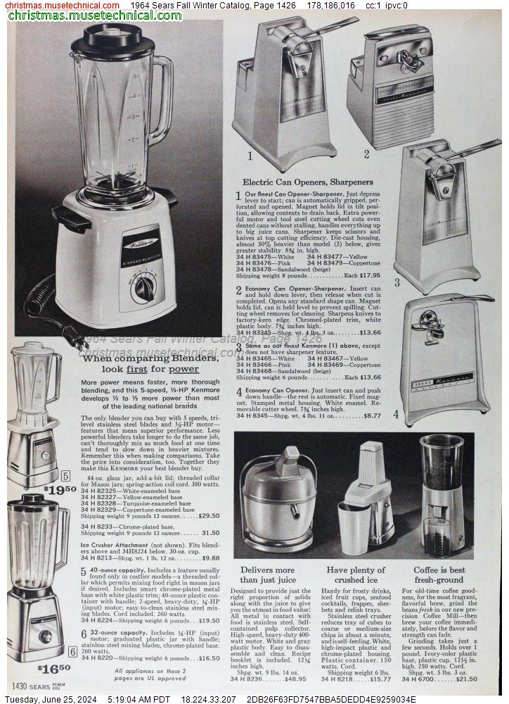 1964 Sears Fall Winter Catalog, Page 1426