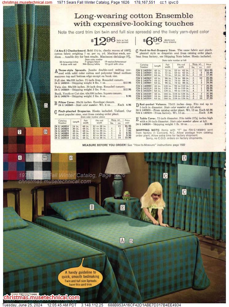 1971 Sears Fall Winter Catalog, Page 1626