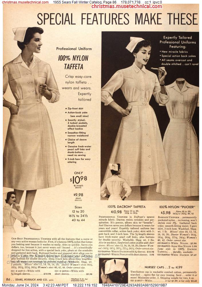 1955 Sears Fall Winter Catalog, Page 86