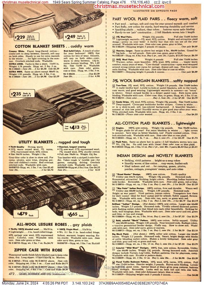 1949 Sears Spring Summer Catalog, Page 476