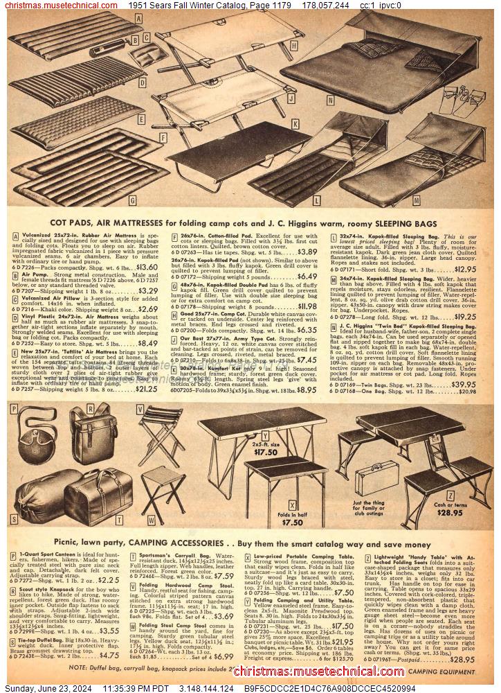1951 Sears Fall Winter Catalog, Page 1179