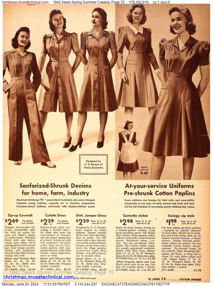 1942 Sears Spring Summer Catalog, Page 75