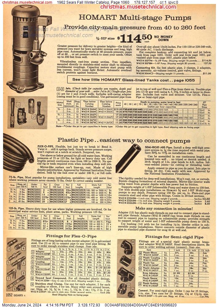 1962 Sears Fall Winter Catalog, Page 1060