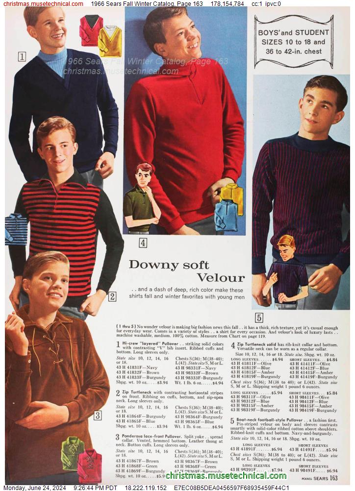 1966 Sears Fall Winter Catalog, Page 163