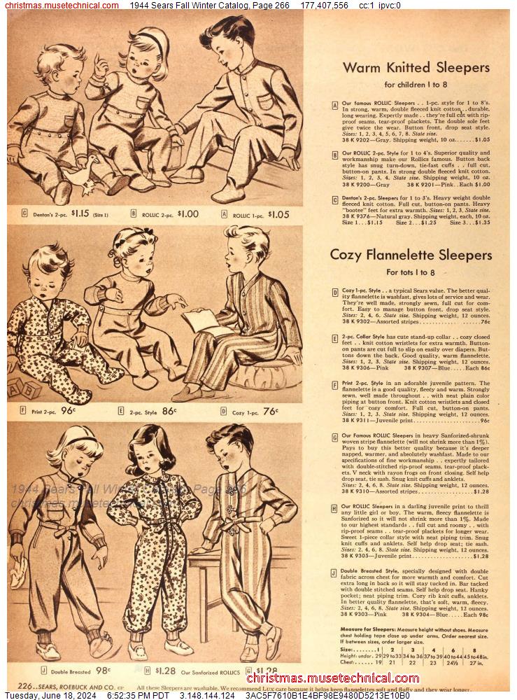 1944 Sears Fall Winter Catalog, Page 266