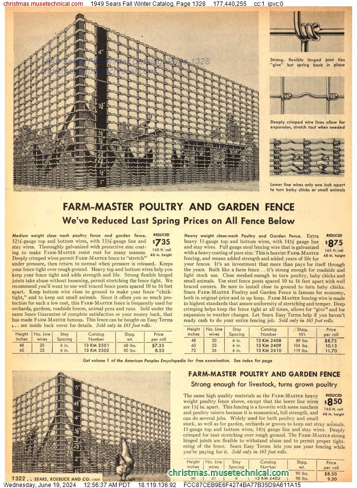1949 Sears Fall Winter Catalog, Page 1328
