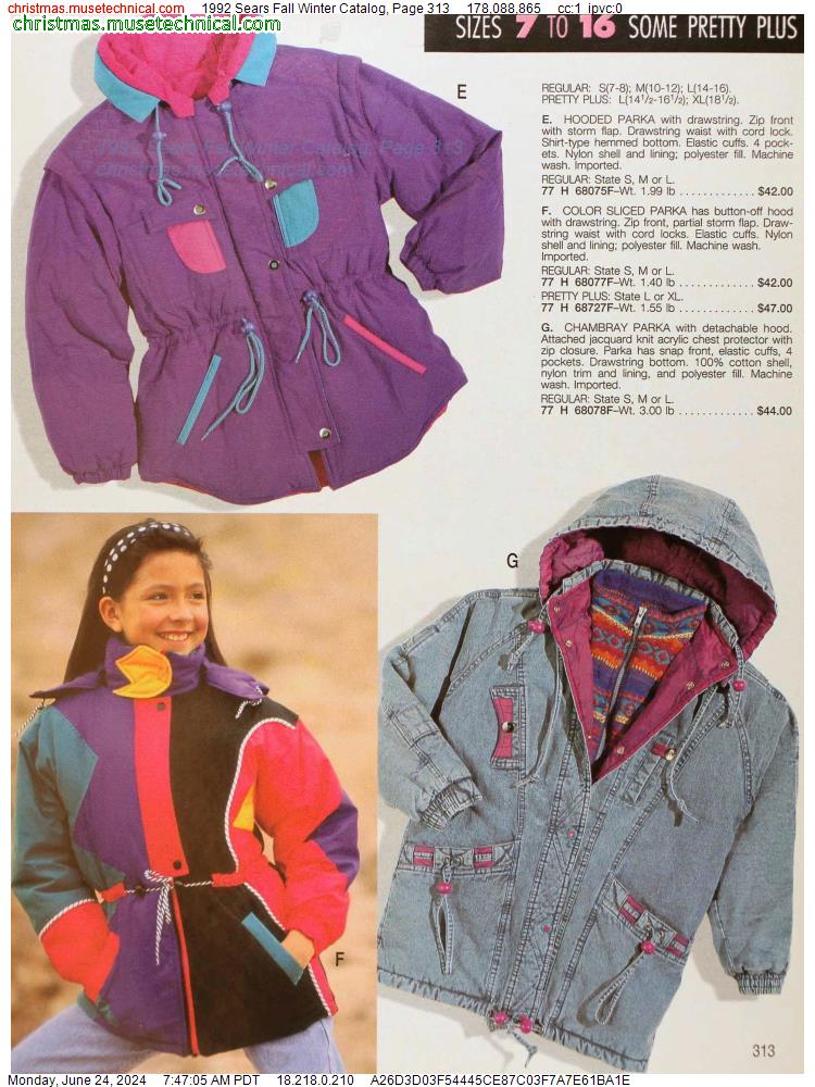 1992 Sears Fall Winter Catalog, Page 313