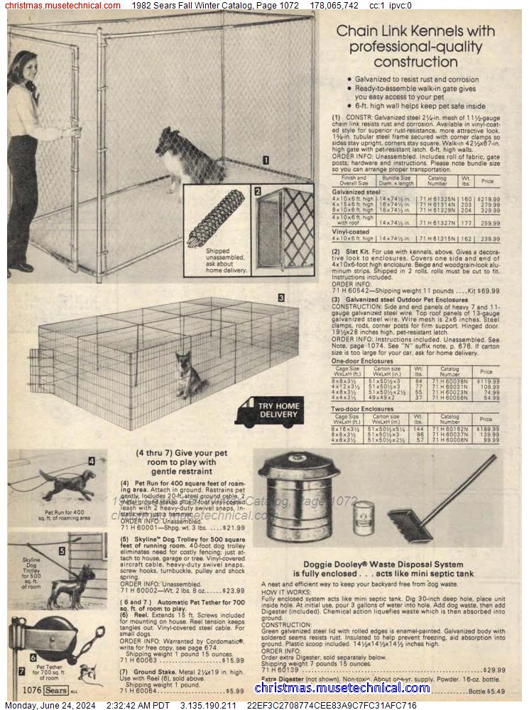 1982 Sears Fall Winter Catalog, Page 1072