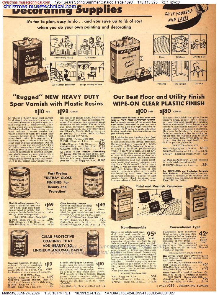 1954 Sears Spring Summer Catalog, Page 1093