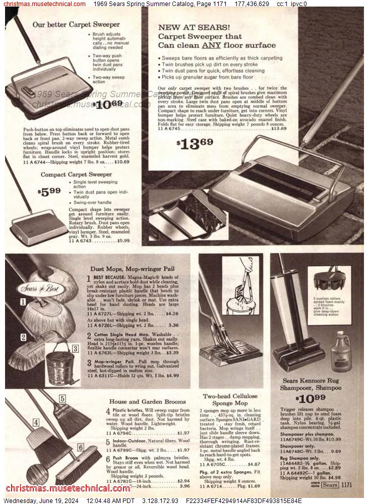 1969 Sears Spring Summer Catalog, Page 1171